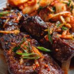 Korean BBQ beef short ribs with kimchi slaw