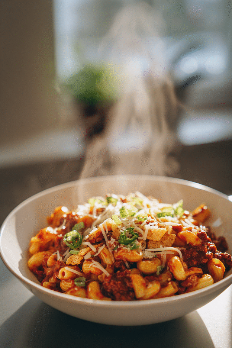 Low Carb Chili Mac with Fritos Alternative