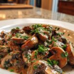Low calorie creamy mushroom skillet