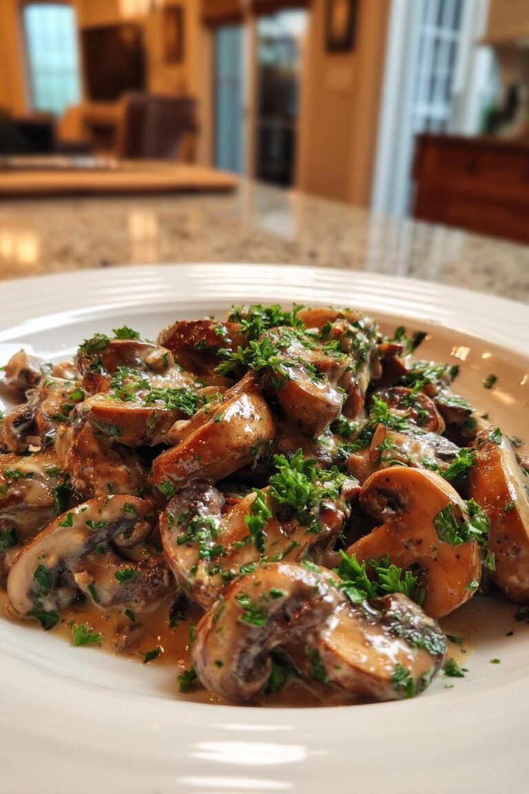 Low calorie creamy mushroom skillet