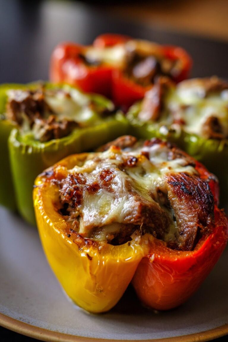 Low carb Philly cheesesteak peppers