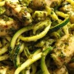 Low carb chicken pesto zucchini noodles