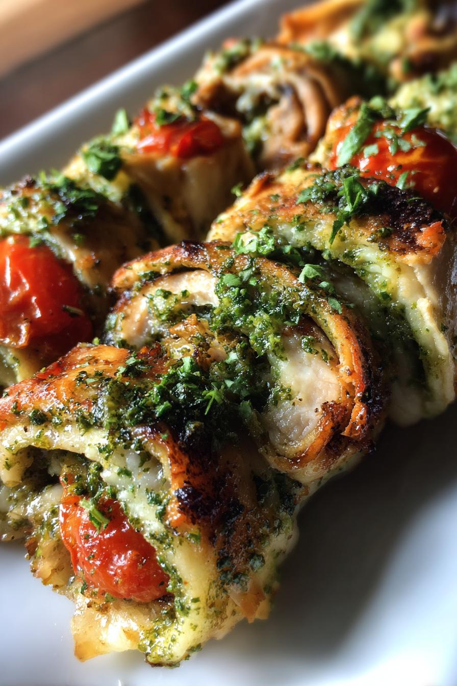 Low carb turkey pesto roll ups