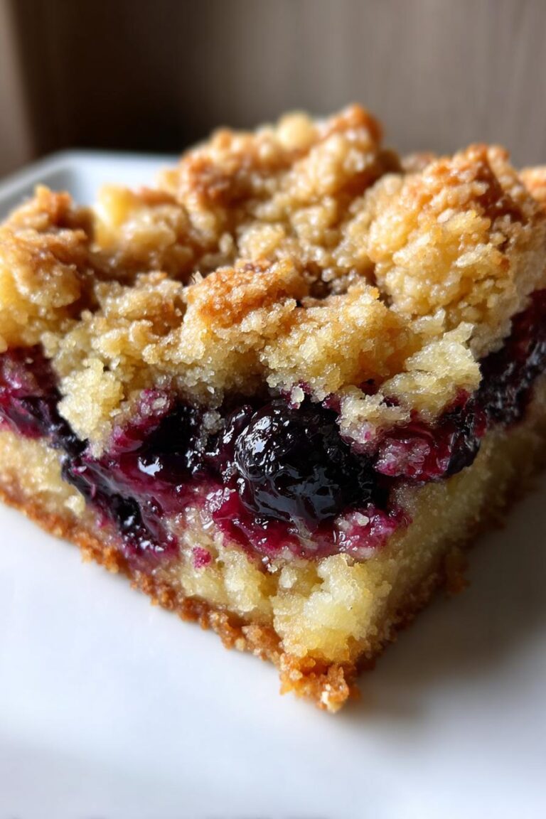 Low sugar blueberry crumble bars