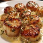 Pan Seared Scallops with Champagne Cream