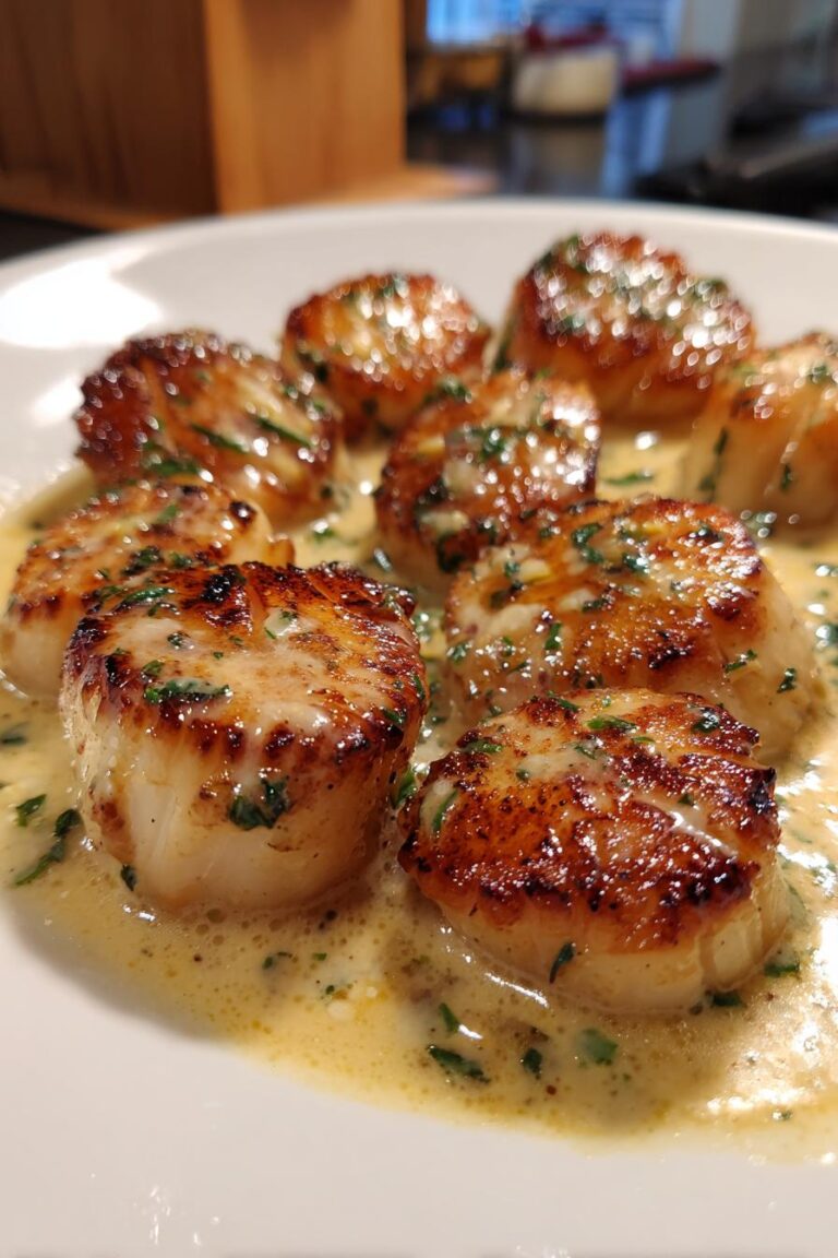 Pan Seared Scallops with Champagne Cream