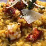 Saffron Seafood Risotto with Parmesan Shavings