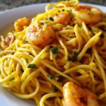 Saffron Shrimp Linguine with Garlic Butter
