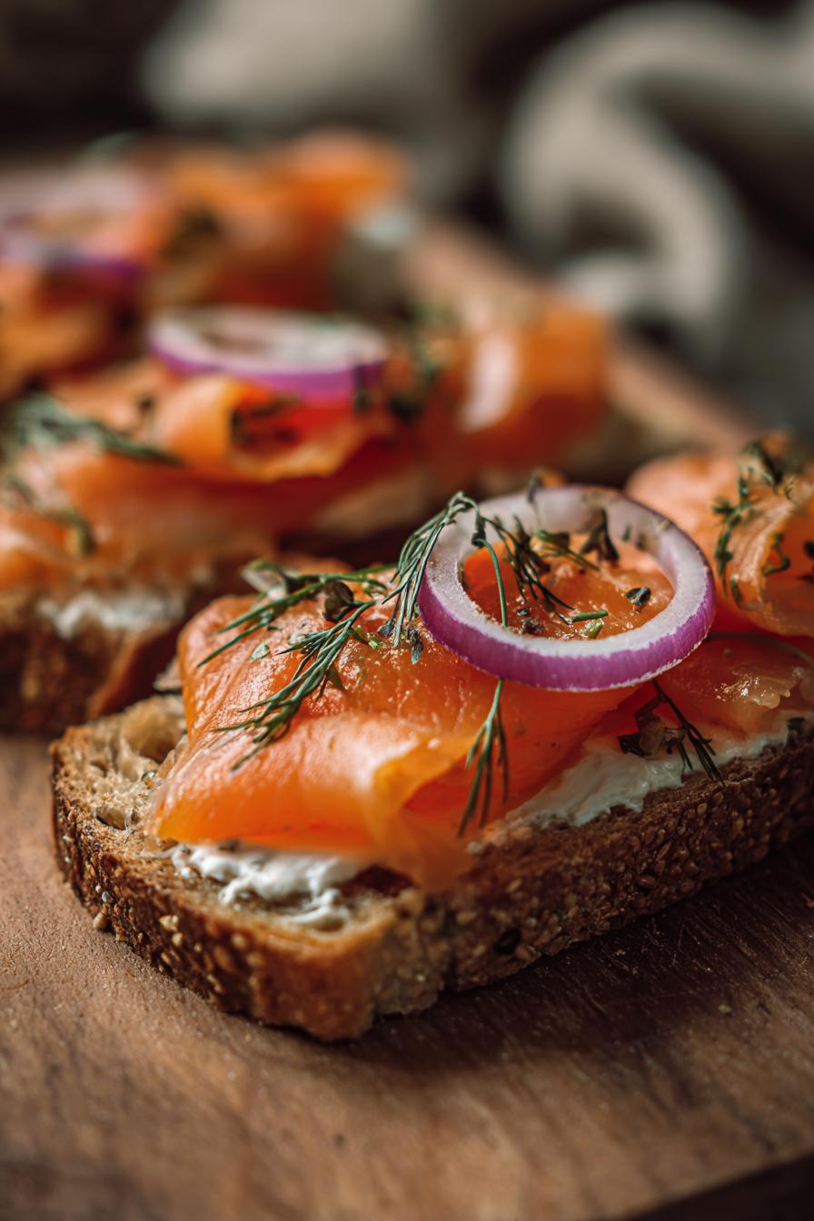 Smoked Salmon Toast with Cream Cheese
