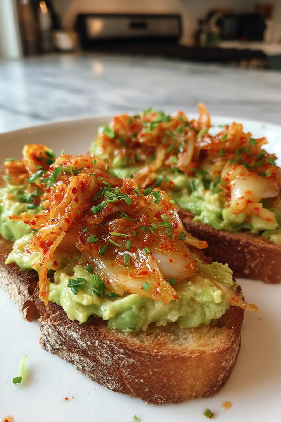 Spicy Kimchi Avocado Toast