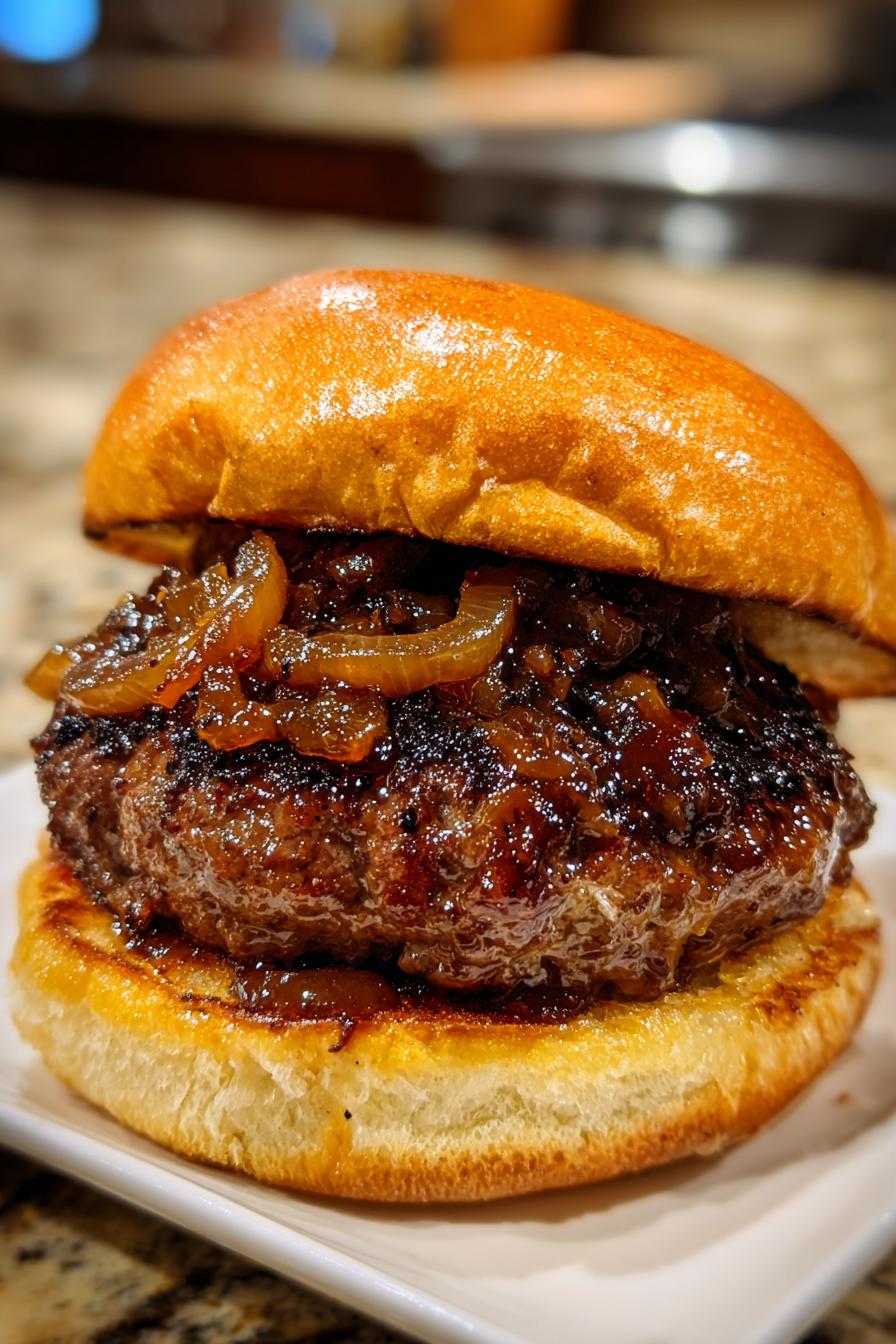 Wagyu Burger Deluxe with Caramelized Onions
