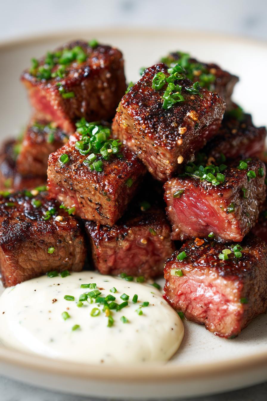 Wagyu Steak Bites with Garlic Aioli
