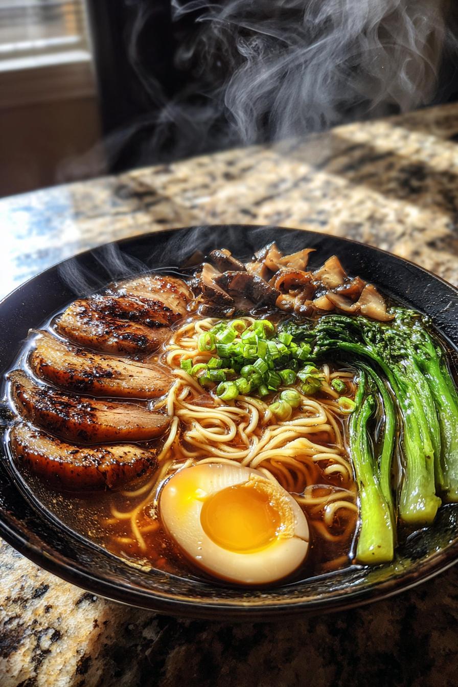 black garlic and miso ramen bowl