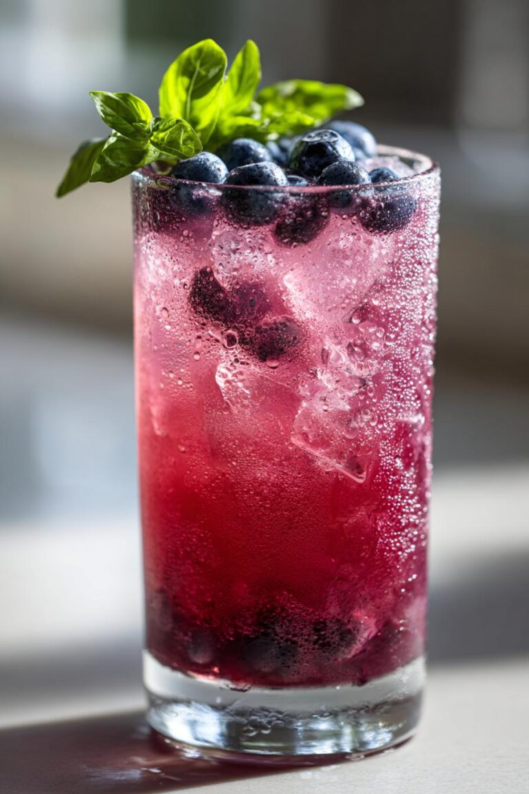 blueberry basil lemonade mocktail recipe