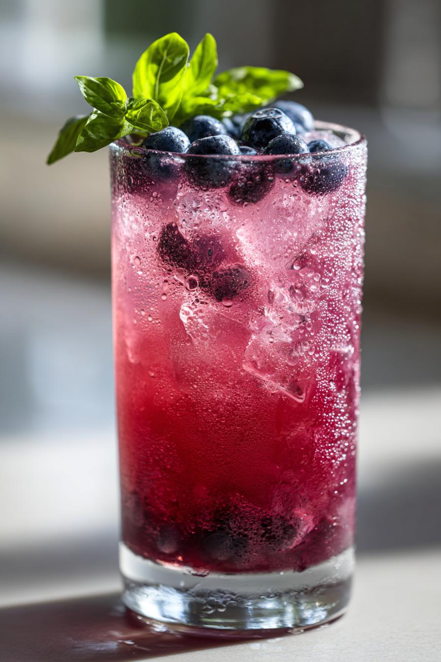blueberry basil lemonade mocktail recipe