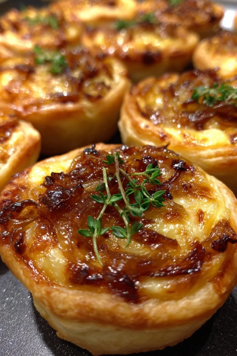 caramelized onion and Gruyère tartlets