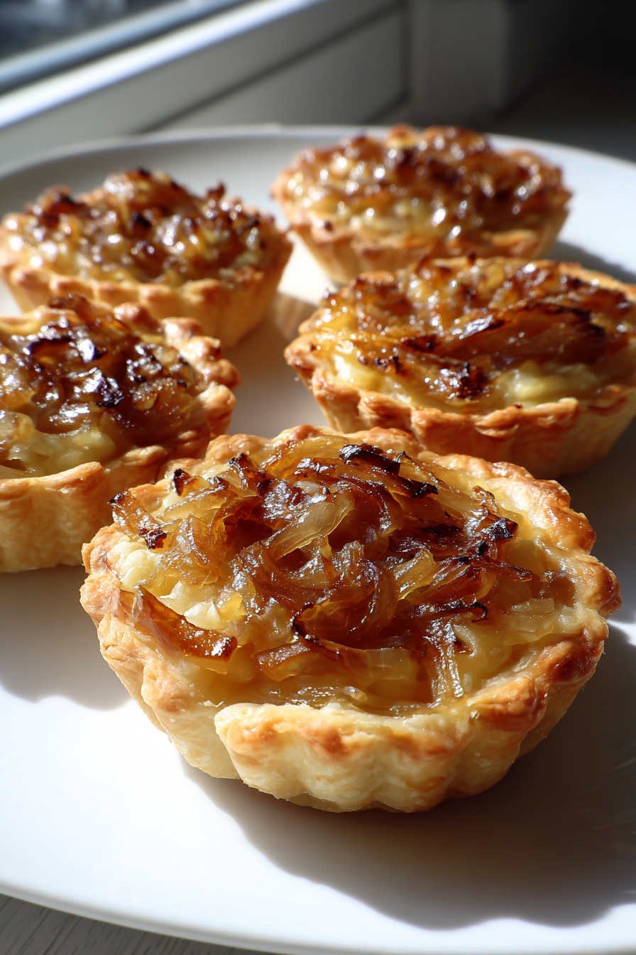caramelized onion and Gruyère tartlets