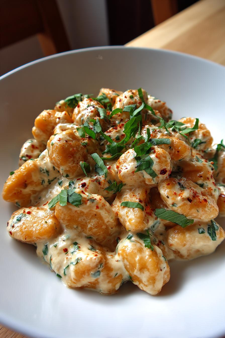cauliflower gnocchi alfredo with cashew cream