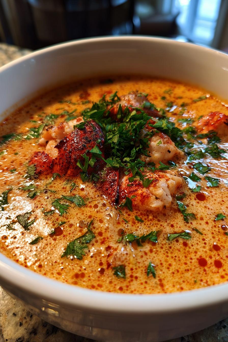 garlic butter lobster bisque