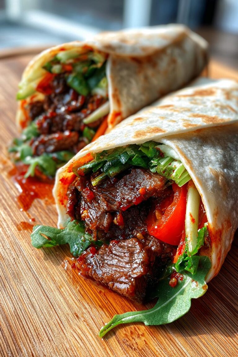 gochujang steak wraps