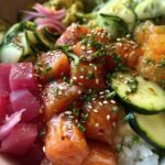 high protein salmon poke bowl