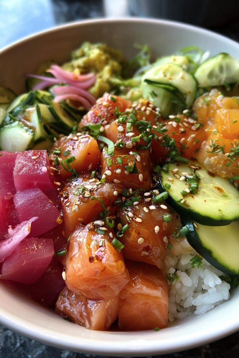 high protein salmon poke bowl