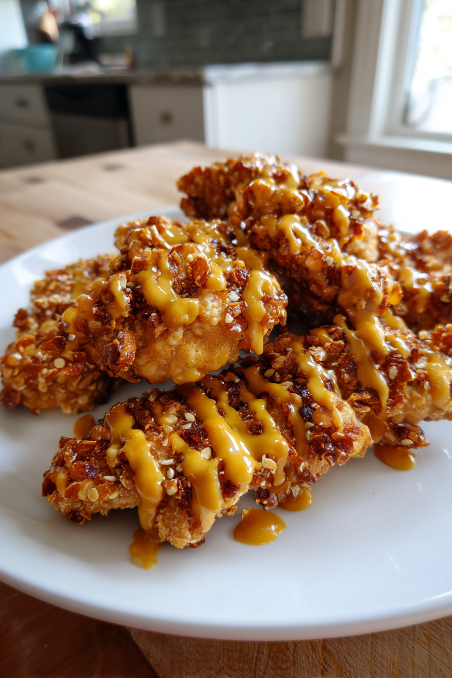 honey mustard pretzel crust chicken