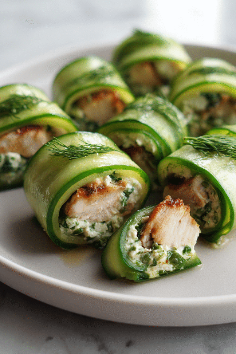 keto creamy cucumber chicken rolls