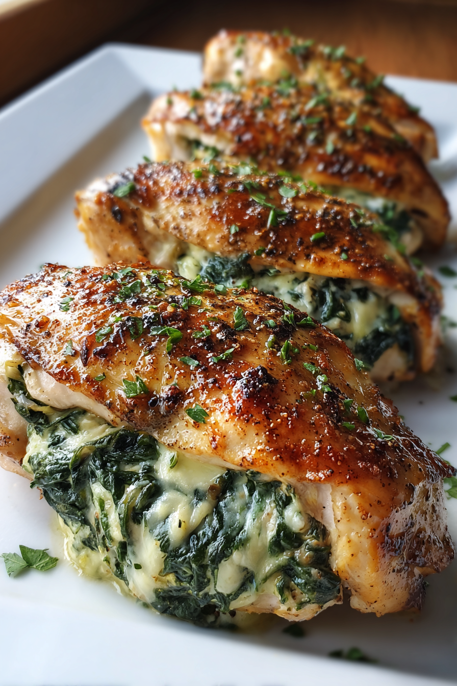 keto creamy spinach stuffed chicken