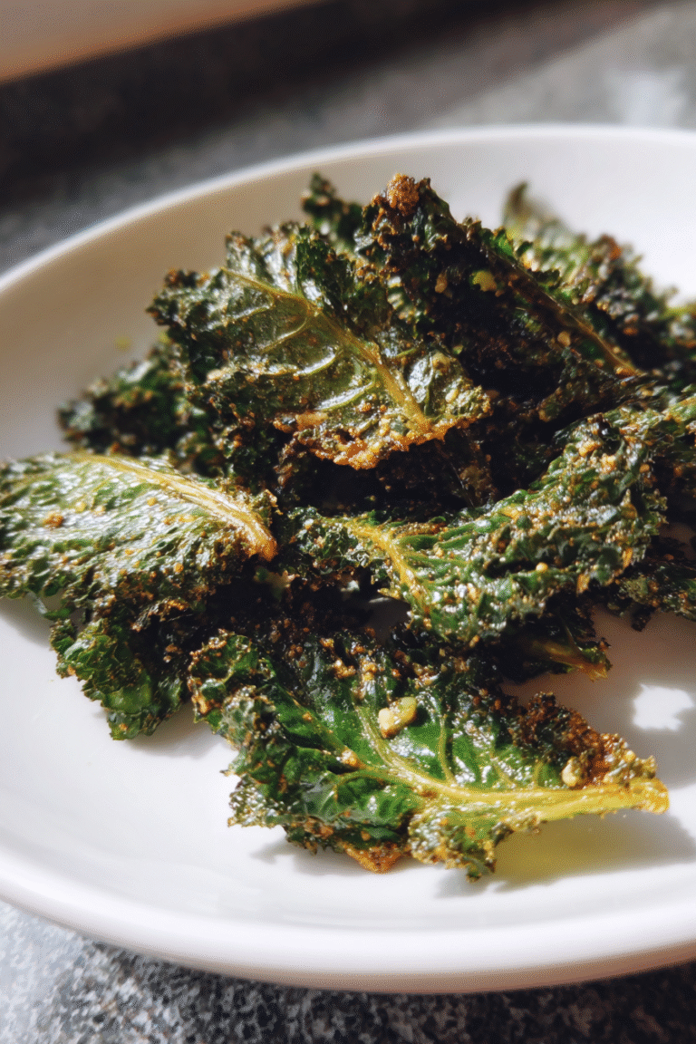keto crispy garlic kale bites
