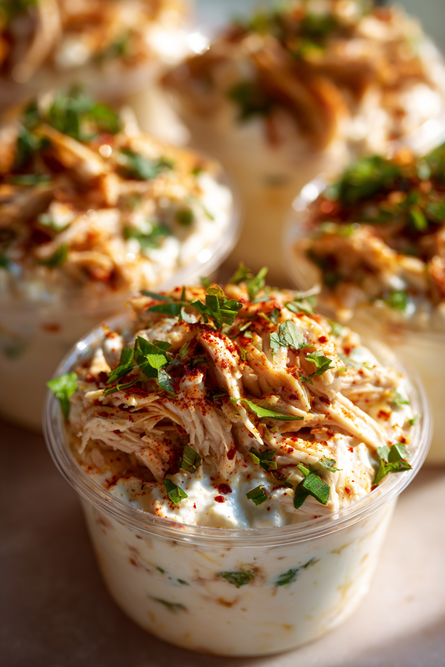keto greek yogurt chicken dip cups