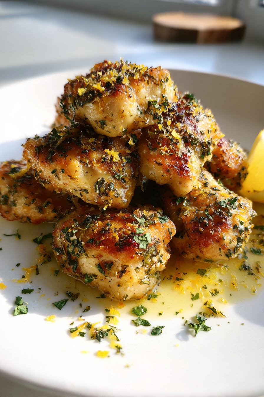 keto lemon herb chicken bites