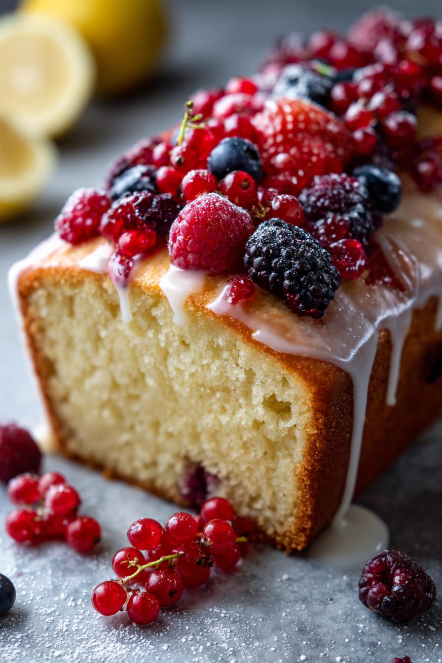 lemon cake with fruit
