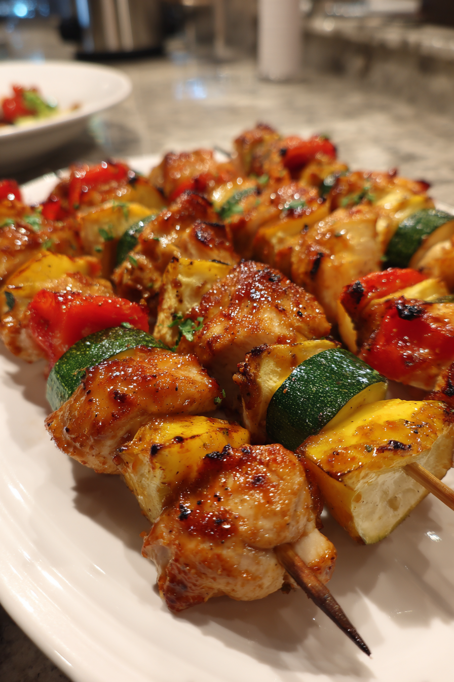 low-carb grilled chicken skewer bites