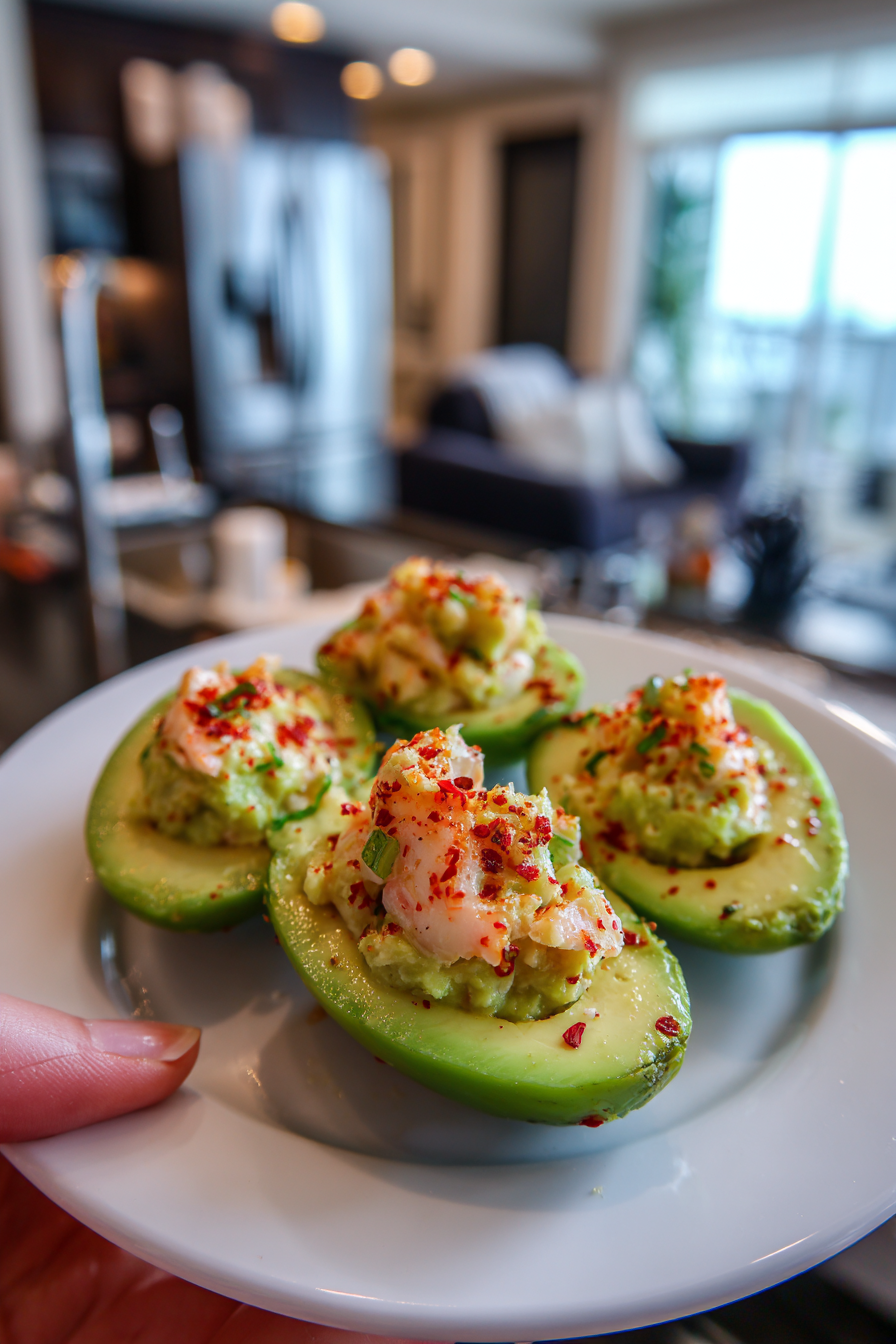 low-carb spicy avocado crab bites