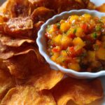 mango habanero salsa served with sweet potato chips