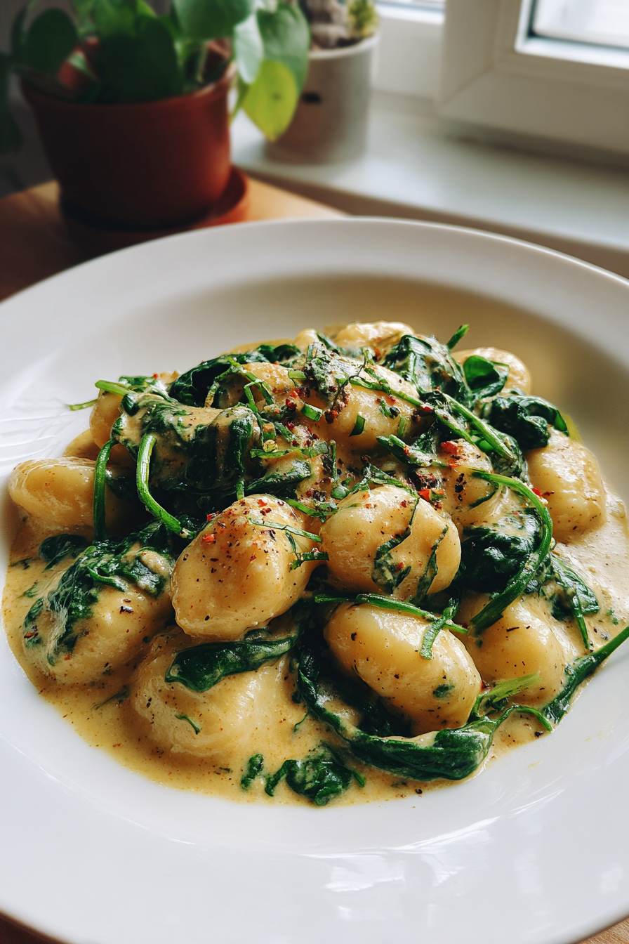 one-pot gnocchi with spinach