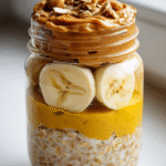 peanut butter banana overnight oats