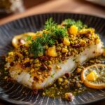 pistachio crusted halibut