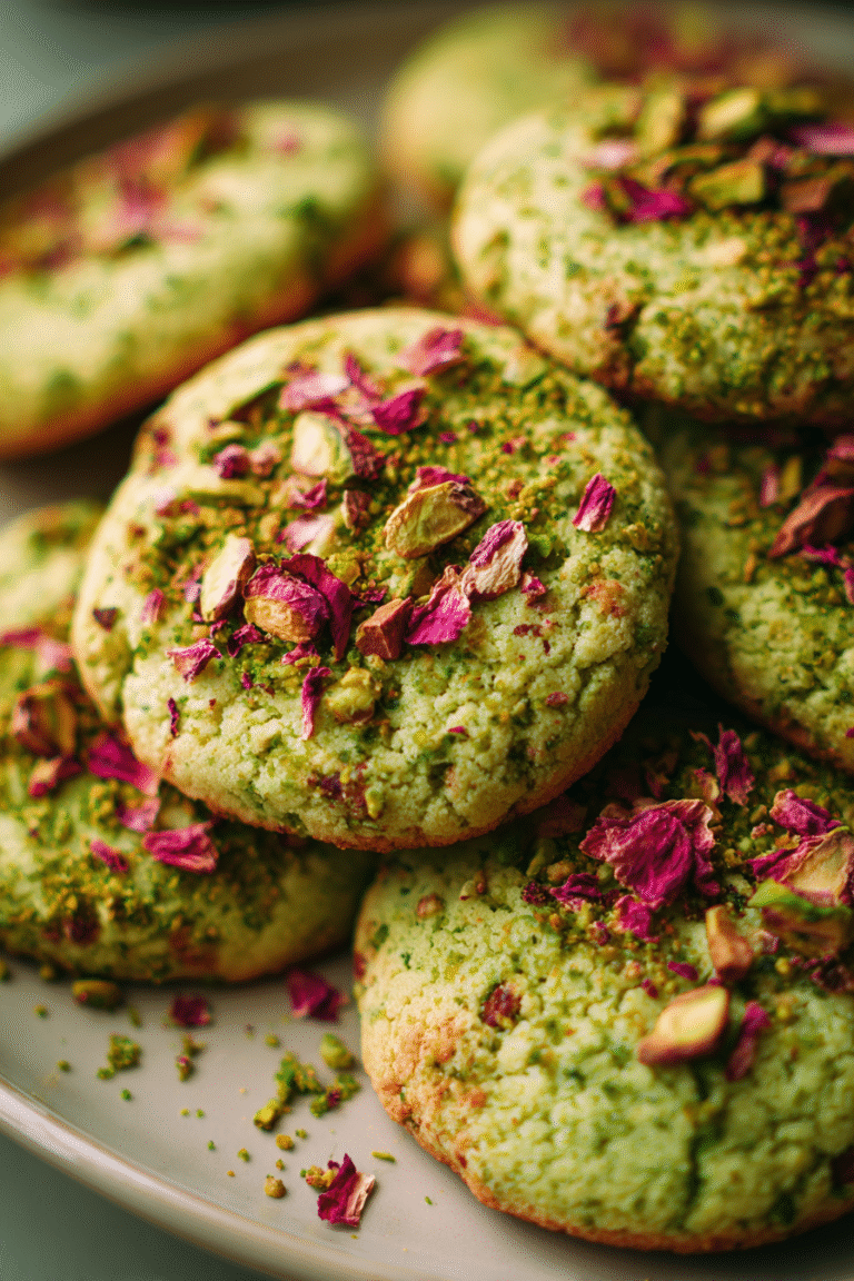 pistachio rose water cookies