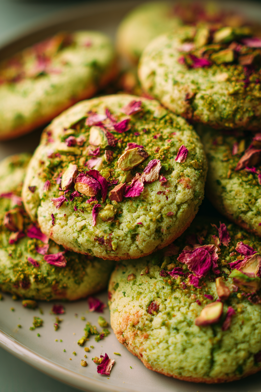 pistachio rose water cookies