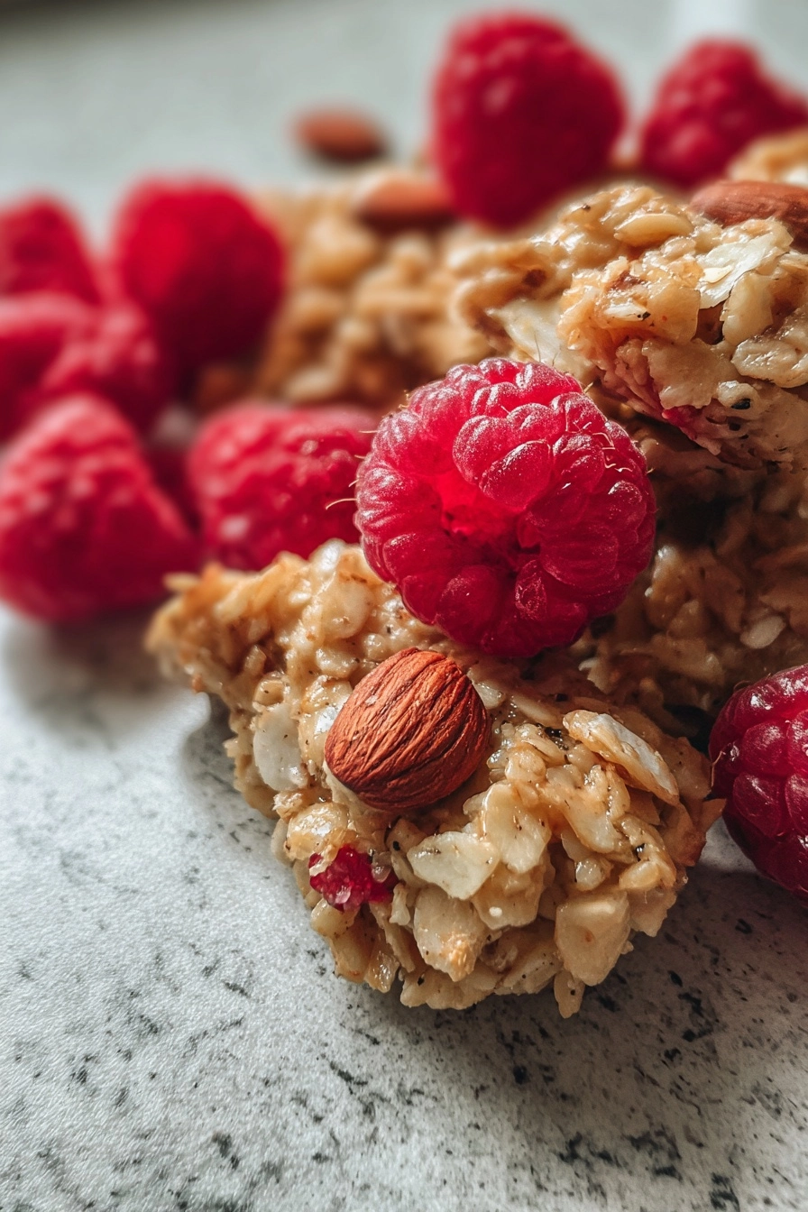 raspberry coconut granola clusters