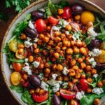 smoked paprika chickpea salad with feta & olives