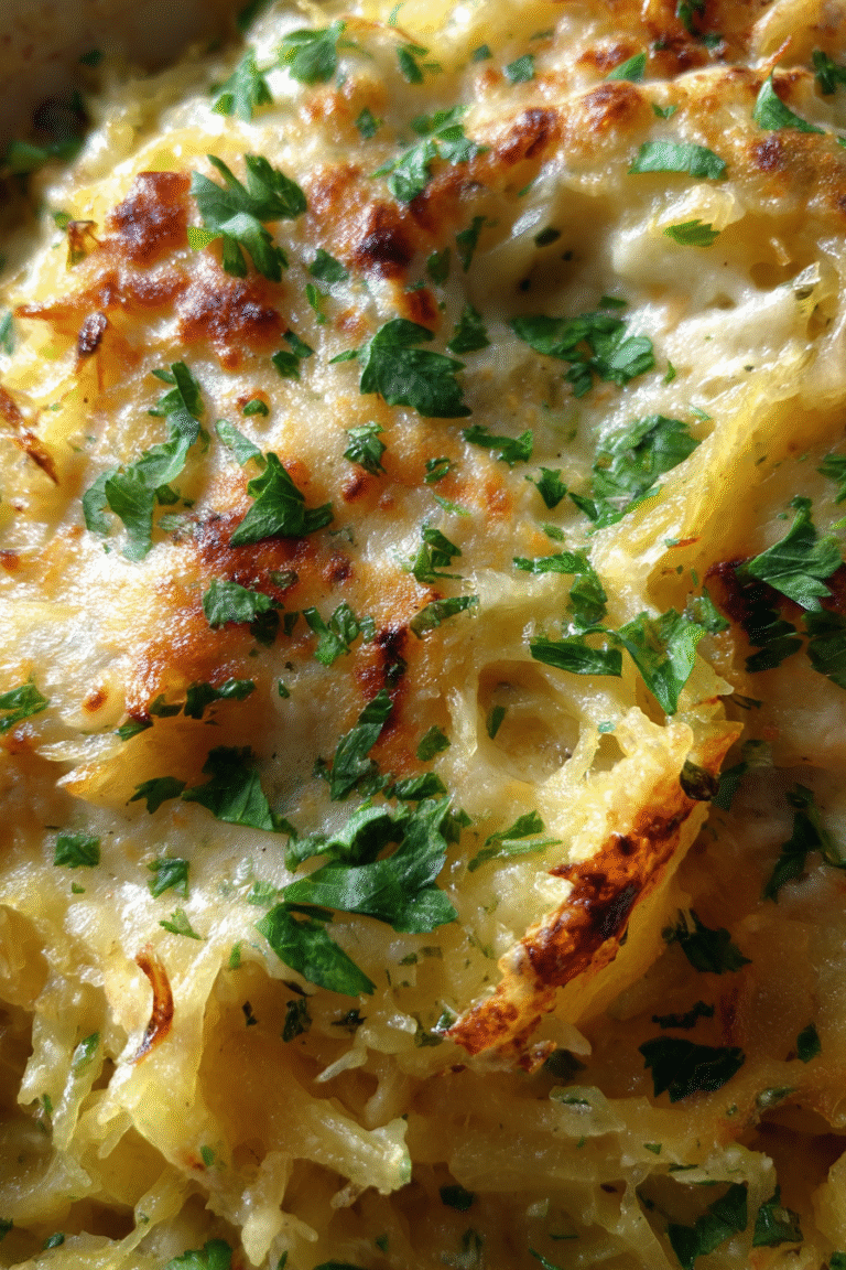spaghetti squash alfredo bake