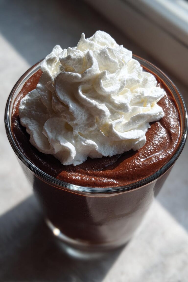 vegan chocolate avocado mousse dessert with coconut whipped cream