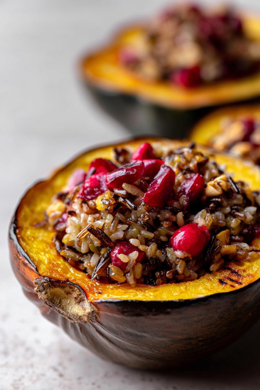 wild rice & cranberry stuffed acorn squash