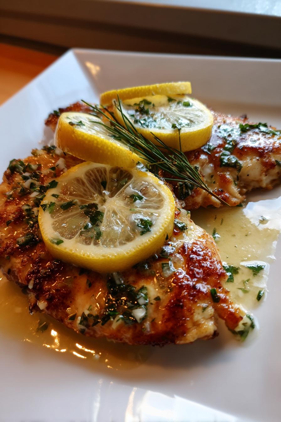 Chicken paillard with lemon butter