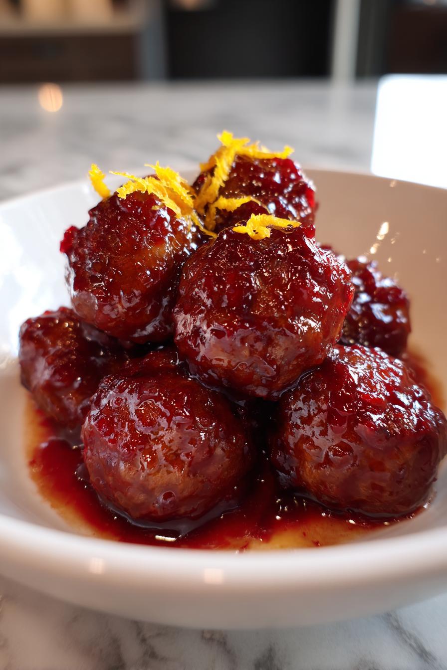 Cranberry Orange Glazed Meatballs