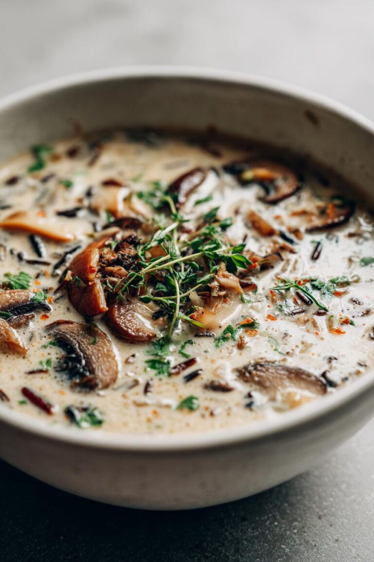 Creamy Mushroom and Wild Rice Soup