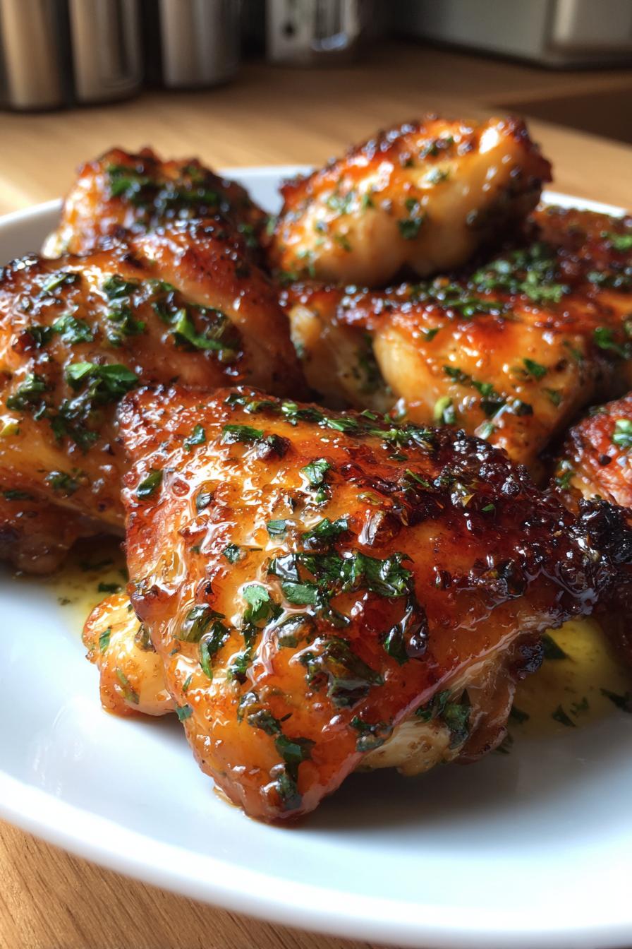 Honey Garlic Roasted Chicken Thighs